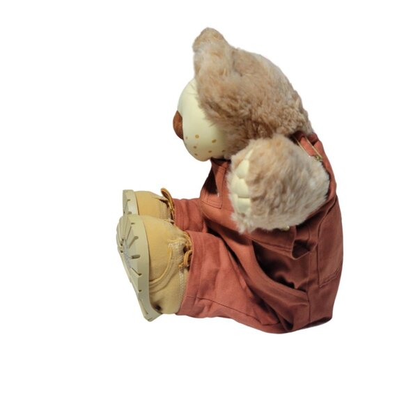 Vintage 80s Furskin Dudley Bear 22 inch Plush Xavier Roberts Overalls Boots Toy - Picture 2 of 15